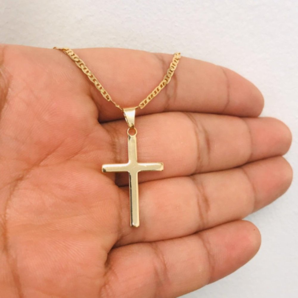 Gold Plane Cross Necklace For Women, Dije de Cruz.